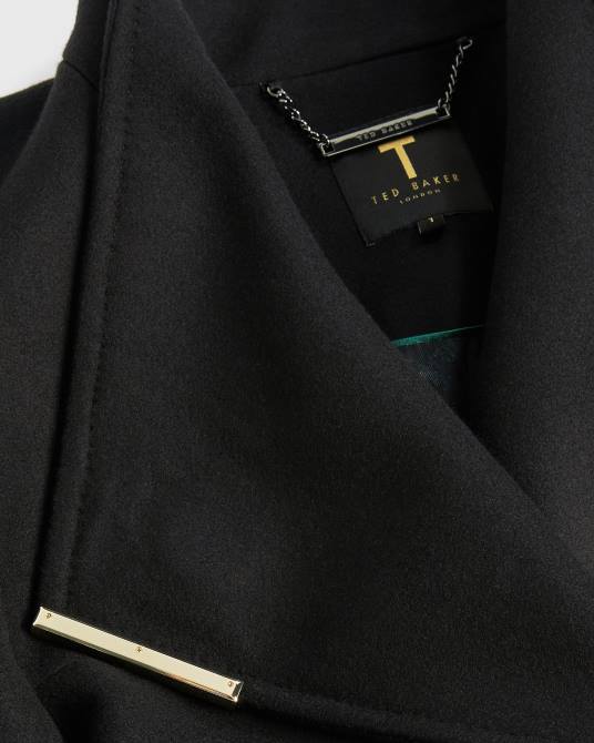 Ted Baker mujer 2ZFP143 ropa abrigo largo cruzado de lana rosell negro