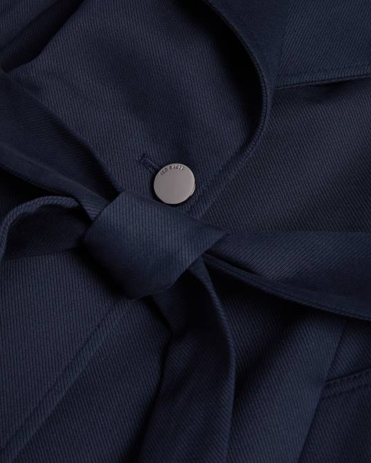 Ted Baker mujer 2ZFP158 ropa gabardina cruzada de largo midi rosina azul oscuro