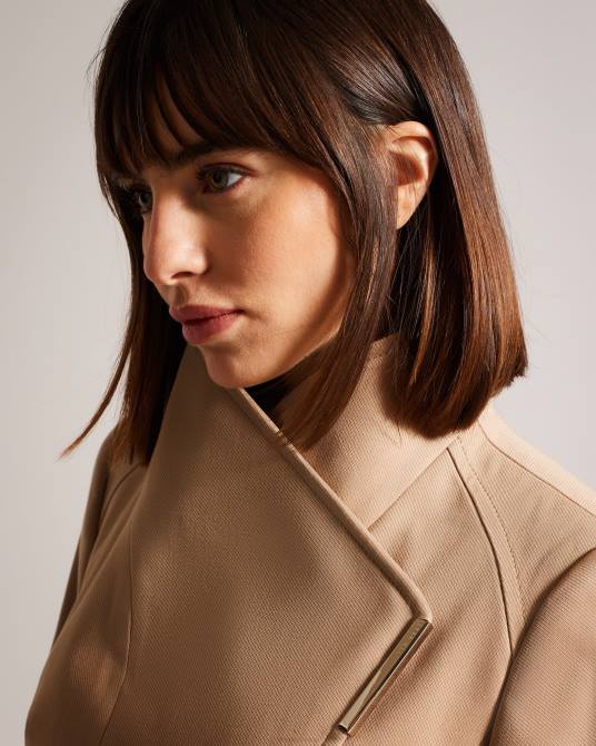 Ted Baker mujer 2ZFP170 ropa gabardina cruzada corta rosiaas marrón-bronceado