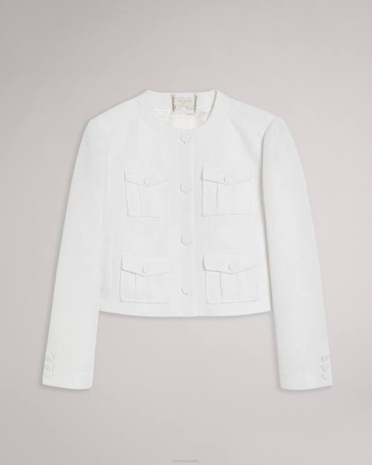 Ted Baker mujer 2ZFP225 ropa chaqueta cargo corta alera blanco