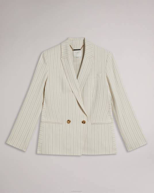 Ted Baker mujer 2ZFP250 ropa chaqueta de traje holgada a rayas kllara crema