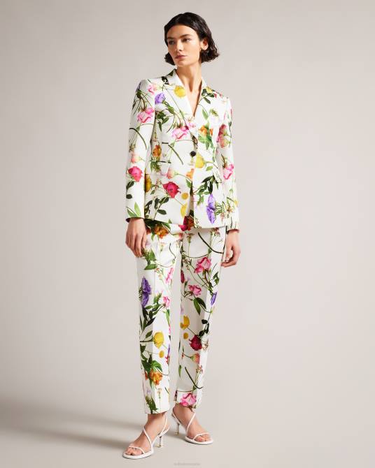 Ted Baker mujer 2ZFP253 ropa chaqueta de traje de corte slim con estampado floral ziaah blanco