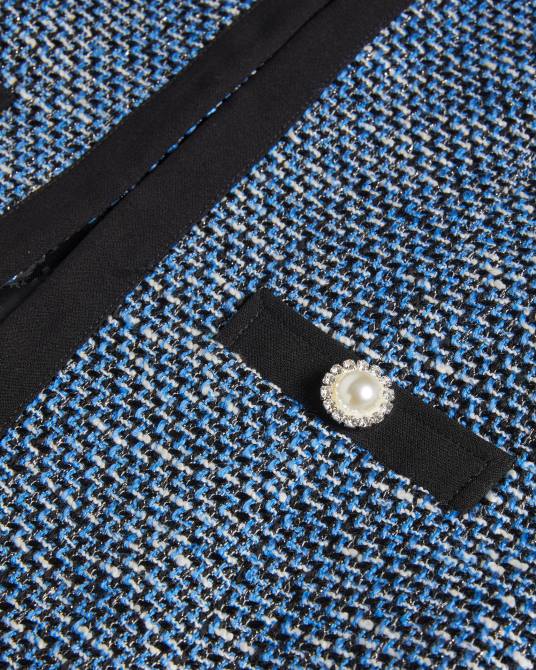 Ted Baker mujer 2ZFP301 ropa chaqueta boucle con cuello en v diniia azul marino oscuro