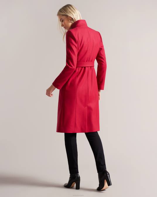 Ted Baker mujer 2ZFP306 ropa abrigo cruzado de lana rosa Rosa profundo