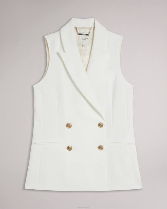 Ted Baker mujer 2ZFP334 ropa chaqueta cruzada sin mangas llaylaj blanco