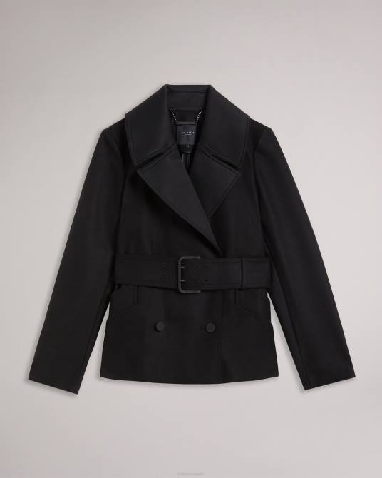 Ted Baker mujer 2ZFP339 ropa chaquetón hadleya con cuello extragrande y cinturón negro