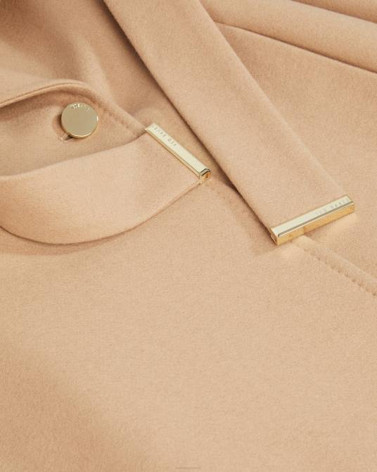 Ted Baker mujer 2ZFP345 ropa abrigo largo cruzado de lana rosell camello