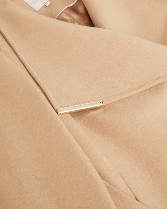 Ted Baker mujer 2ZFP345 ropa abrigo largo cruzado de lana rosell camello