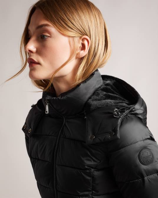 Ted Baker mujer 2ZFP348 ropa abrigo impermeable largo acolchado aliciee negro