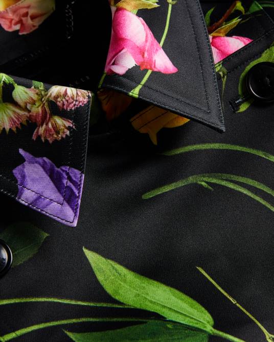 Ted Baker mujer 2ZFP358 ropa gabardina floral con doble botonadura moiraa negro