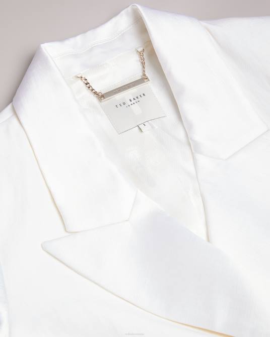 Ted Baker mujer 2ZFP421 ropa chaqueta de esmoquin en mezcla de lino astaa crema