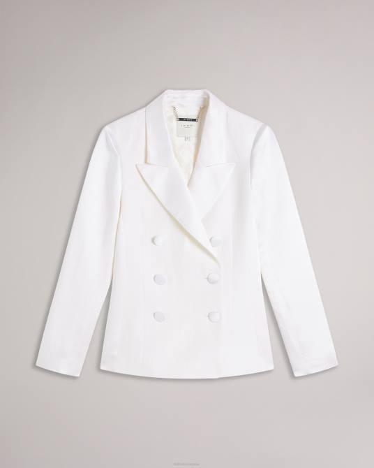 Ted Baker mujer 2ZFP421 ropa chaqueta de esmoquin en mezcla de lino astaa crema