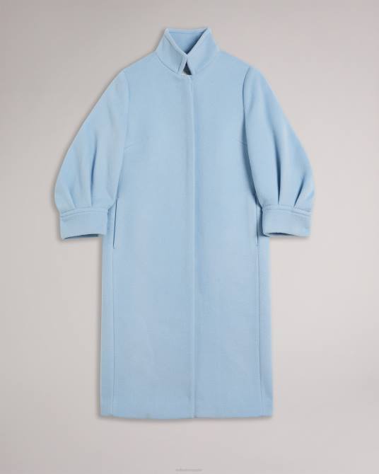 Ted Baker mujer 2ZFP42 ropa abrigo midi sairse con mangas voluminosas azul claro