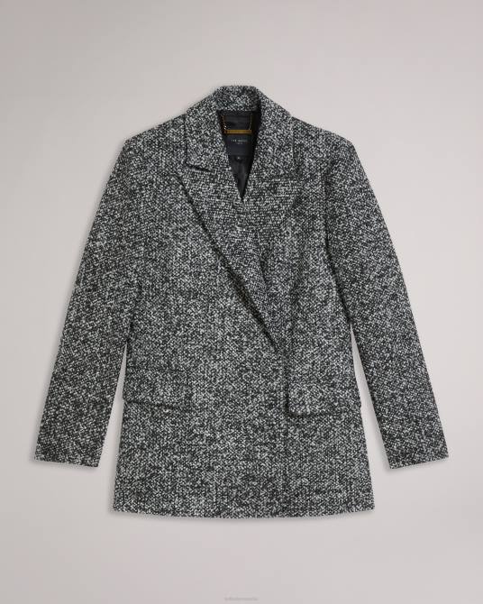 Ted Baker mujer 2ZFP43 ropa abrigo tipo blazer extragrande jaspeado de Robinet negro