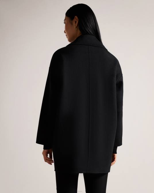 Ted Baker mujer 2ZFP456 ropa abrigo capullo caysa con cuello extragrande negro