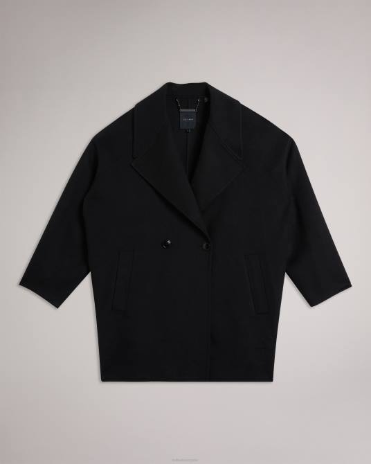 Ted Baker mujer 2ZFP456 ropa abrigo capullo caysa con cuello extragrande negro