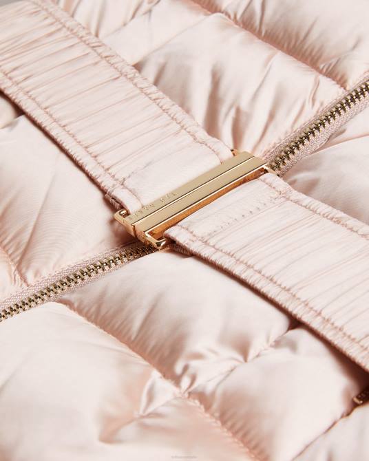 Ted Baker mujer 2ZFP45 ropa abbiiee abrigo acolchado con cinturón y capucha de quita y pon Rosado oscuro