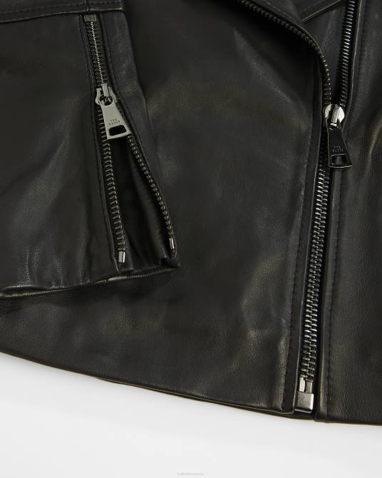 Ted Baker mujer 2ZFP468 ropa chaqueta biker corta de cuero ssalli negro