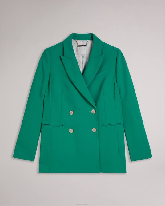 Ted Baker mujer 2ZFP482 ropa chaqueta cruzada llayla con botones en relieve verde