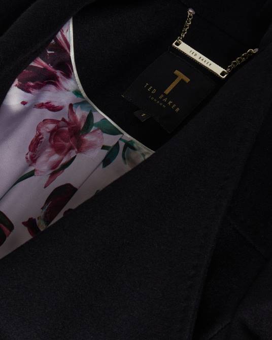 Ted Baker mujer 2ZFP488 ropa abrigo cruzado corto de lana rytaa negro azabache