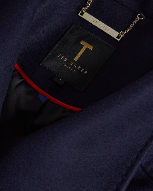 Ted Baker mujer 2ZFP501 ropa abrigo cruzado corto de lana rytaa azul marino oscuro