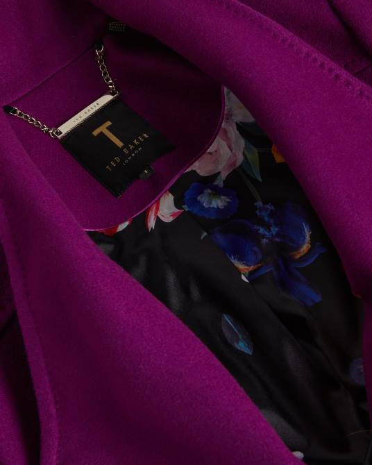 Ted Baker mujer 2ZFP506 ropa abrigo cruzado midi de lana sandra púrpura