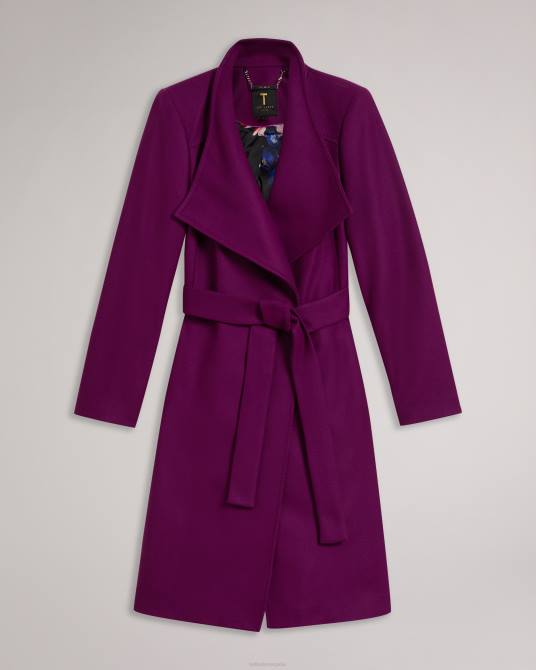 Ted Baker mujer 2ZFP506 ropa abrigo cruzado midi de lana sandra púrpura