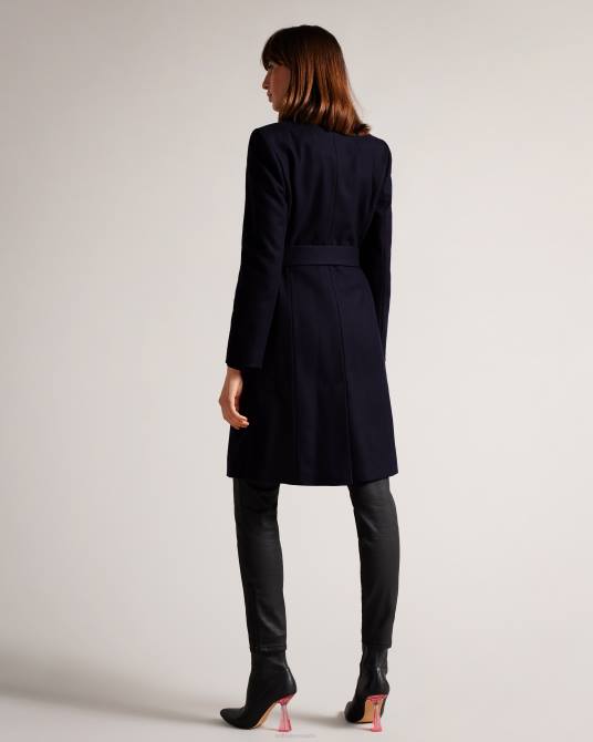 Ted Baker mujer 2ZFP509 ropa abrigo cruzado midi de lana sandra dk-azul marino