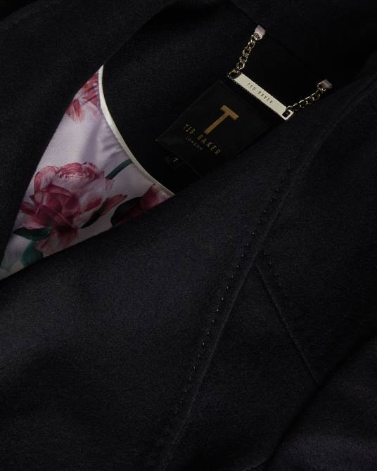 Ted Baker mujer 2ZFP525 ropa abrigo cruzado midi de lana sandra negro azabache