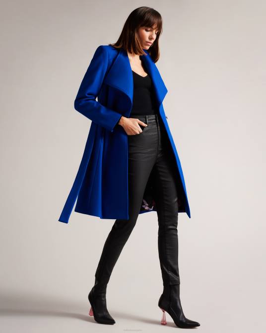 Ted Baker mujer 2ZFP561 ropa abrigo cruzado midi de lana sandra azul