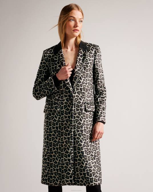 Ted Baker mujer 2ZFP86 ropa leeroi abrigo midi con botonadura sencilla negro