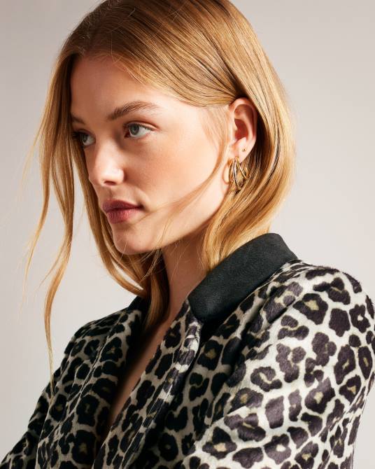 Ted Baker mujer 2ZFP86 ropa leeroi abrigo midi con botonadura sencilla negro