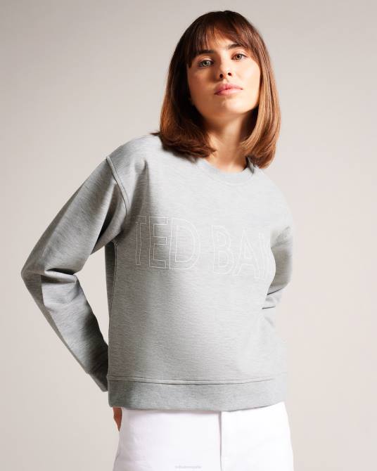 Ted Baker mujer 2ZFP537 ropa sudadera con logo de lorito gris