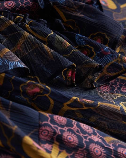 Ted Baker mujer 2ZFP558 ropa top jovena con estampado de cascada y volantes Armada