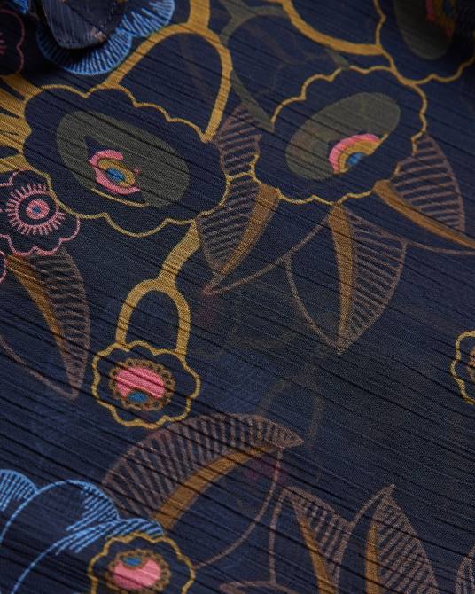 Ted Baker mujer 2ZFP558 ropa top jovena con estampado de cascada y volantes Armada