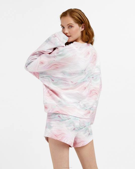 Ted Baker mujer 2ZFP628 ropa jersey adessa con logo teñido anudado Rosa claro