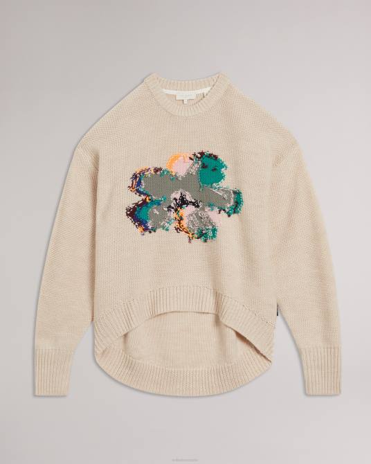 Ted Baker mujer 2ZFP630 ropa jersey de lana floral texturizado lejah marrón claro