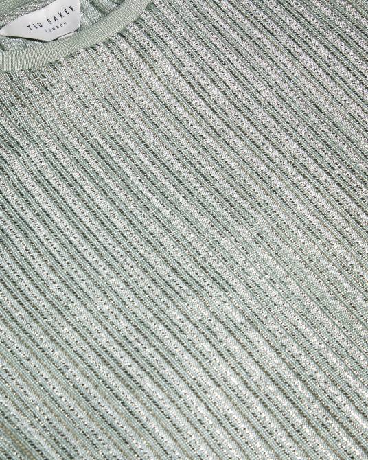 Ted Baker mujer 2ZFP609 ropa camiseta catrino metalizada ajustada pl-verde