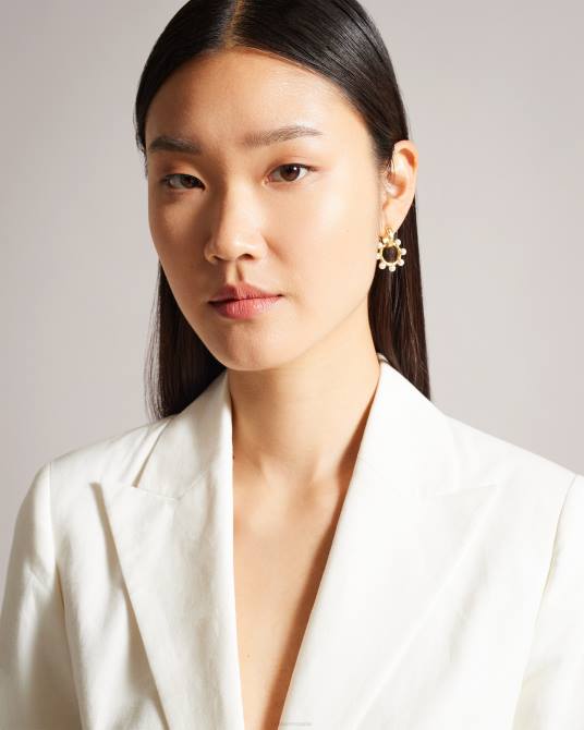 Ted Baker mujer 2ZFP383 ropa blazer llilla de algodón y lino con botonadura simple blanco