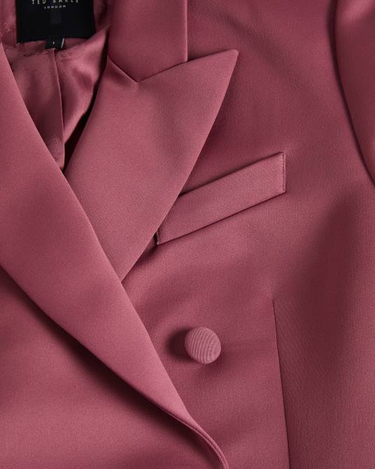 Ted Baker mujer 2ZFP51 ropa blazer boyfriend de satén con doble botonadura seraph Morado oscuro