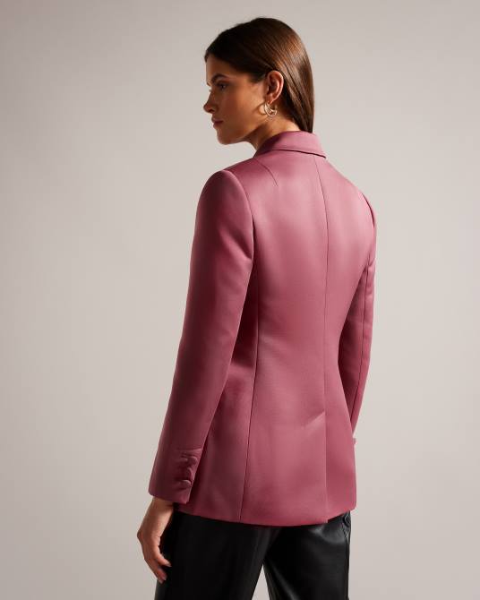 Ted Baker mujer 2ZFP51 ropa blazer boyfriend de satén con doble botonadura seraph Morado oscuro
