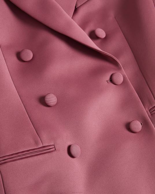 Ted Baker mujer 2ZFP51 ropa blazer boyfriend de satén con doble botonadura seraph Morado oscuro