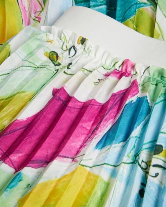 Ted Baker mujer 2ZFP240 ropa lopehz falda midi plisada con flores pintadas verde