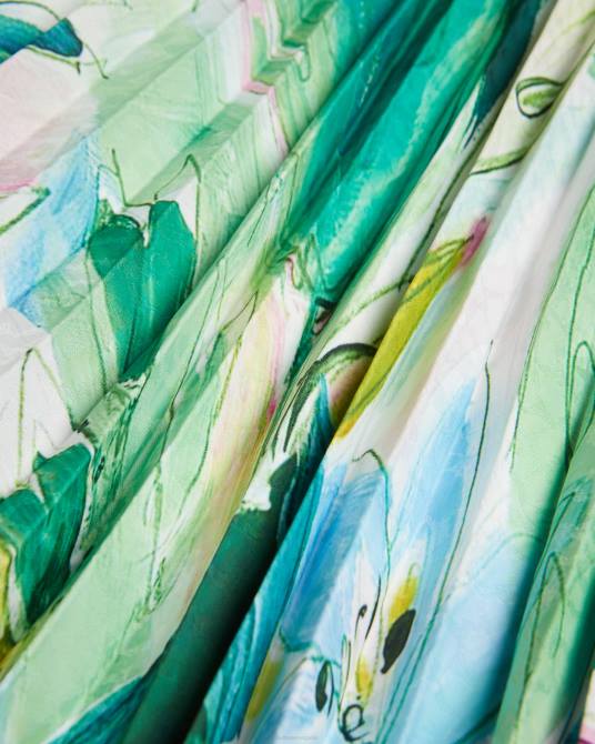 Ted Baker mujer 2ZFP240 ropa lopehz falda midi plisada con flores pintadas verde