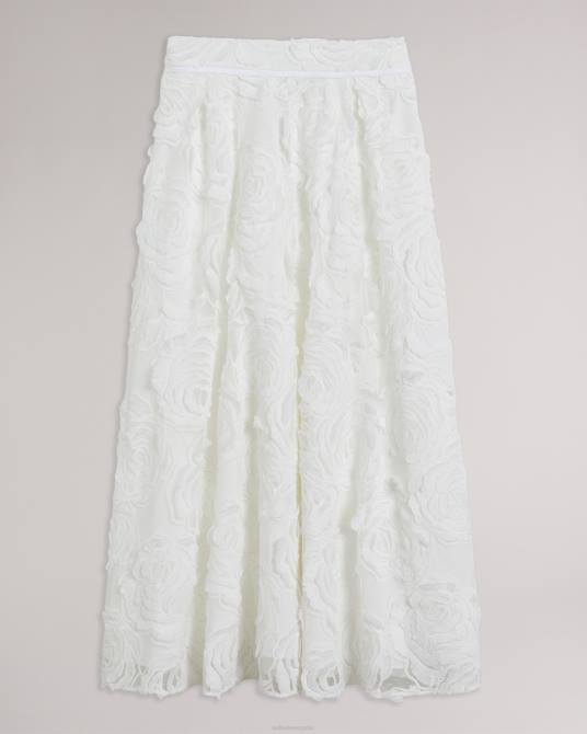 Ted Baker mujer 2ZFP241 ropa falda midi louelaa con pliegues blanco