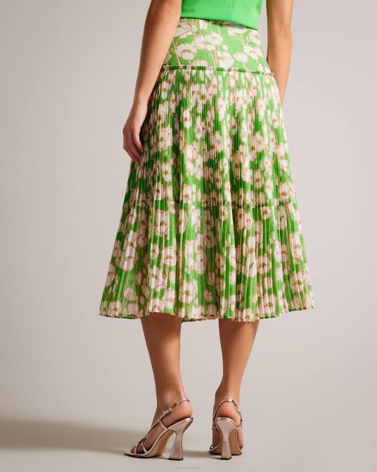 Ted Baker mujer 2ZFP256 ropa falda midi plisada floral maryin verde