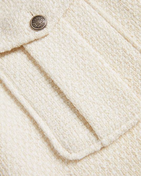 Ted Baker mujer 2ZFP451 ropa cremlas minifalda con cremallera y bolsillos de parche Marfil