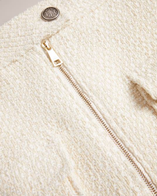 Ted Baker mujer 2ZFP451 ropa cremlas minifalda con cremallera y bolsillos de parche Marfil