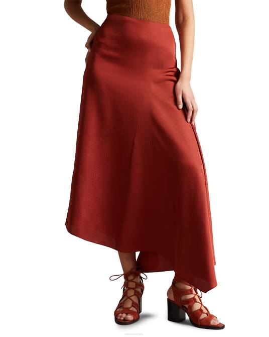 Ted Baker mujer 2ZFP520 ropa falda midi asimétrica terra marrón