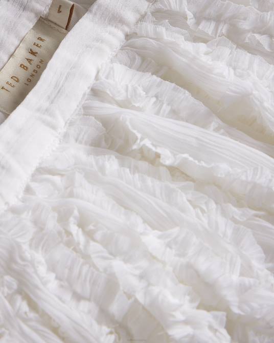 Ted Baker mujer 2ZFP631 ropa minifalda amplia con detalle de microvolantes blanco